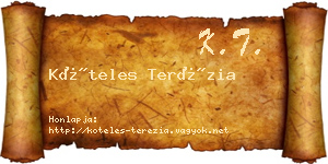 Köteles Terézia névjegykártya